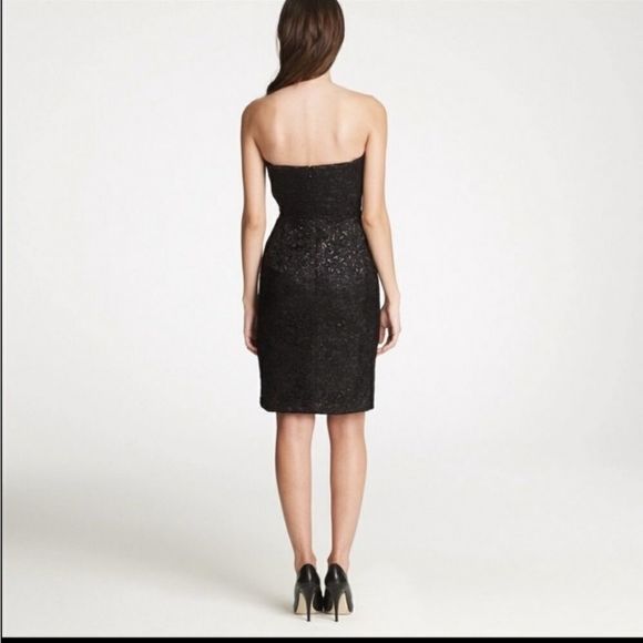 J Crew black lace sparkle strapless dress - Picture 3 of 13